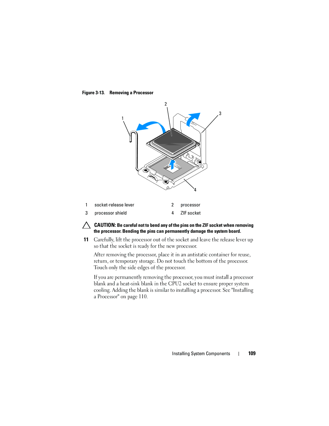 Dell T710 owner manual 109, Processor shield 