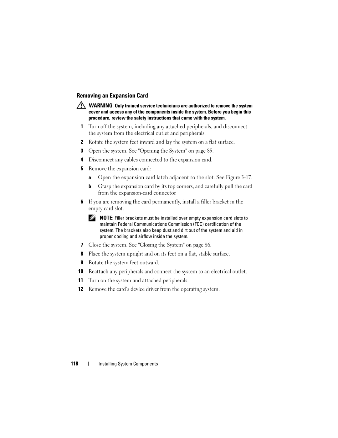 Dell T710 owner manual Removing an Expansion Card 