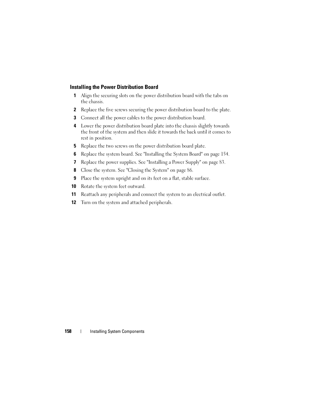 Dell T710 owner manual Installing the Power Distribution Board 