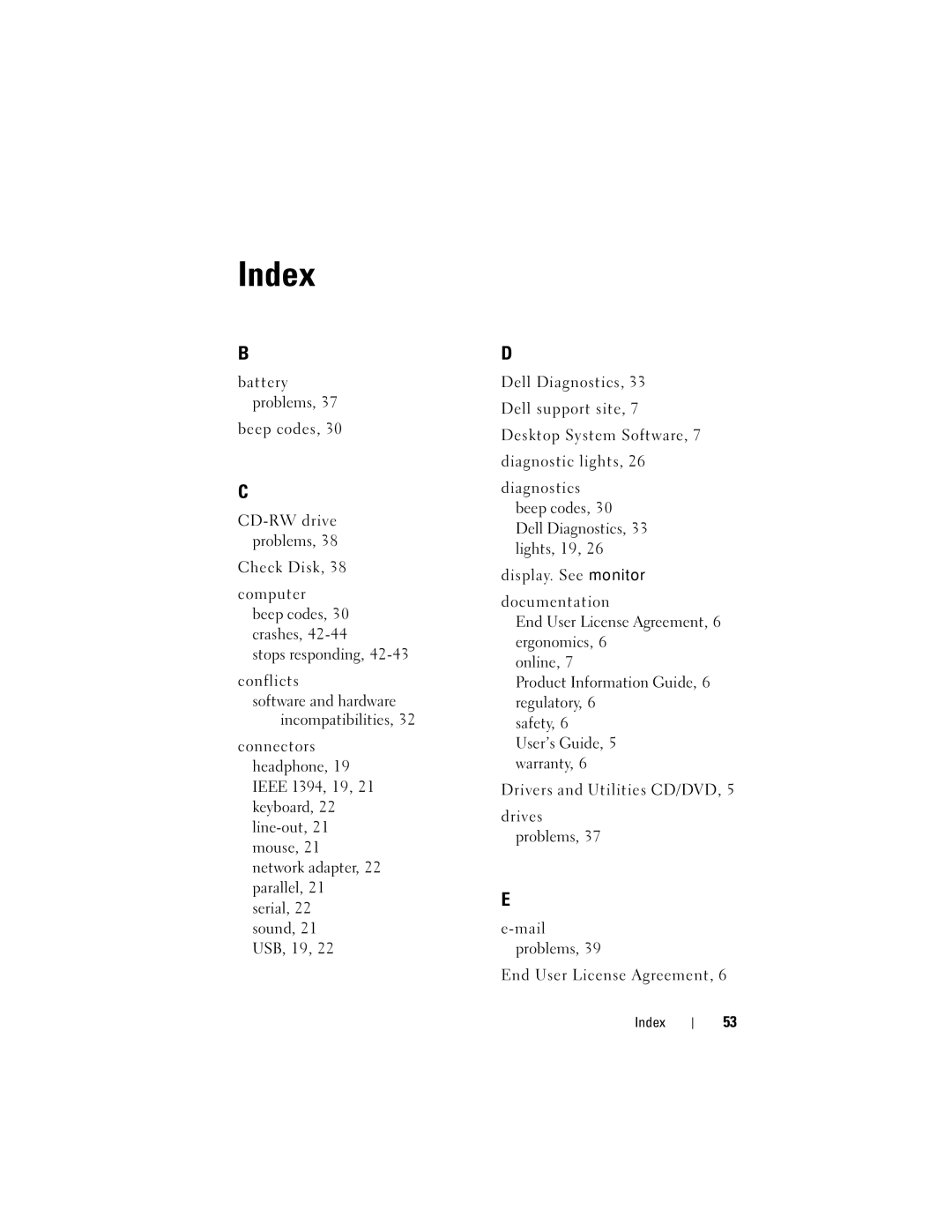 Dell T7400 manual Index 