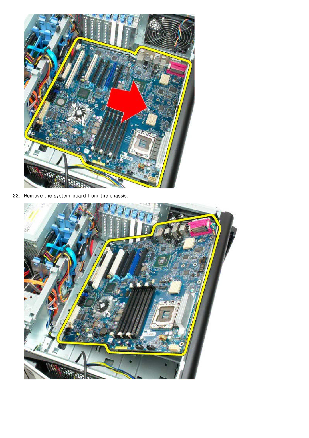 Dell T7500 service manual Remove the system board from the chassis 