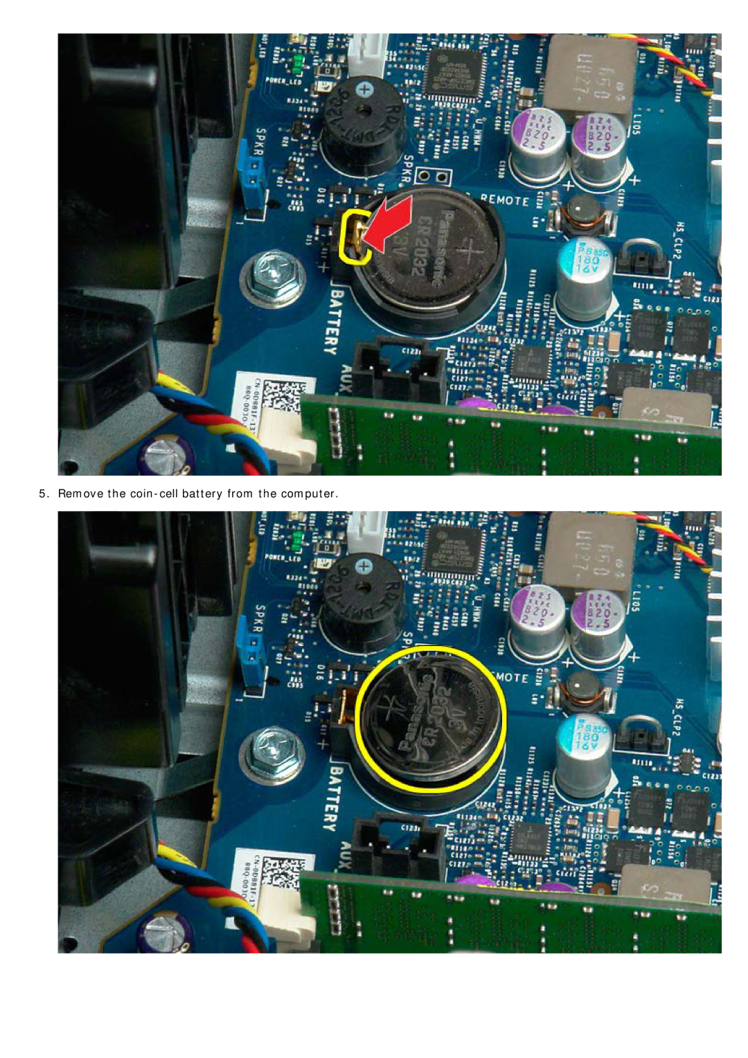 Dell T7500 service manual Remove the coin-cell battery from the computer 