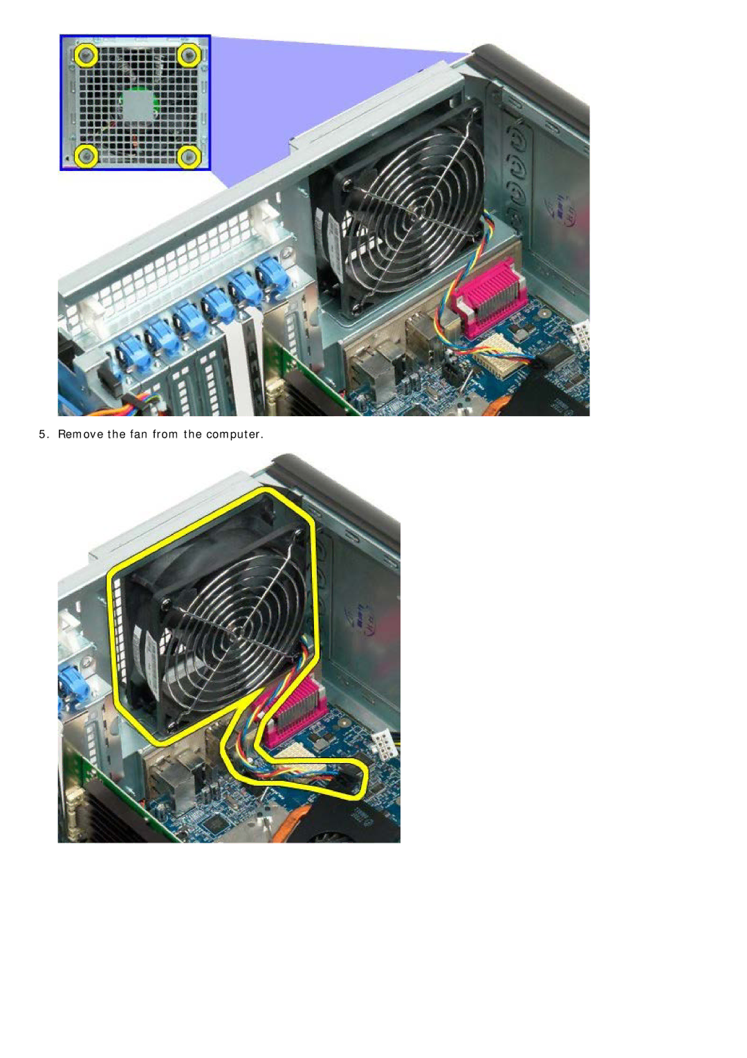 Dell T7500 service manual Remove the fan from the computer 