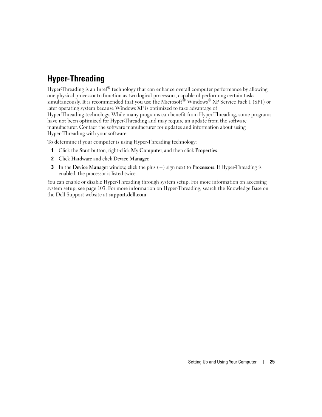 Dell T8144 manual Hyper-Threading 