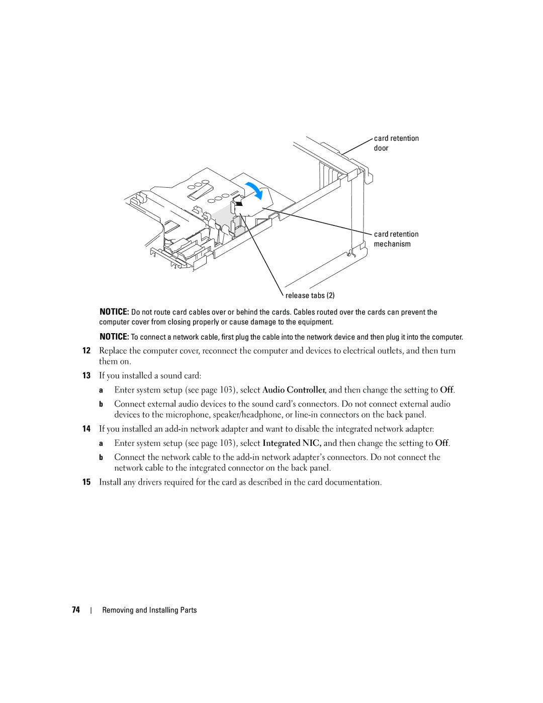 Dell T8144 manual Release tabs 