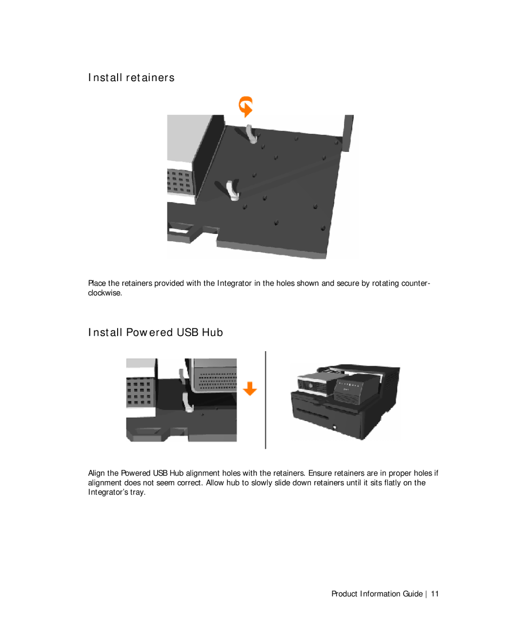 Dell TF661 manual Install retainers, Install Powered USB Hub 