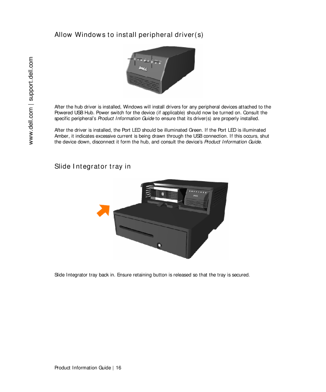 Dell TF661 manual Allow Windows to install peripheral drivers, Slide Integrator tray 