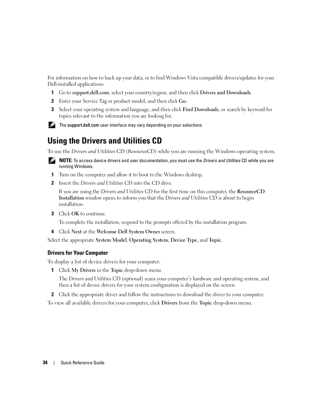 Dell TJ021, 745c manual Using the Drivers and Utilities CD, Drivers for Your Computer 