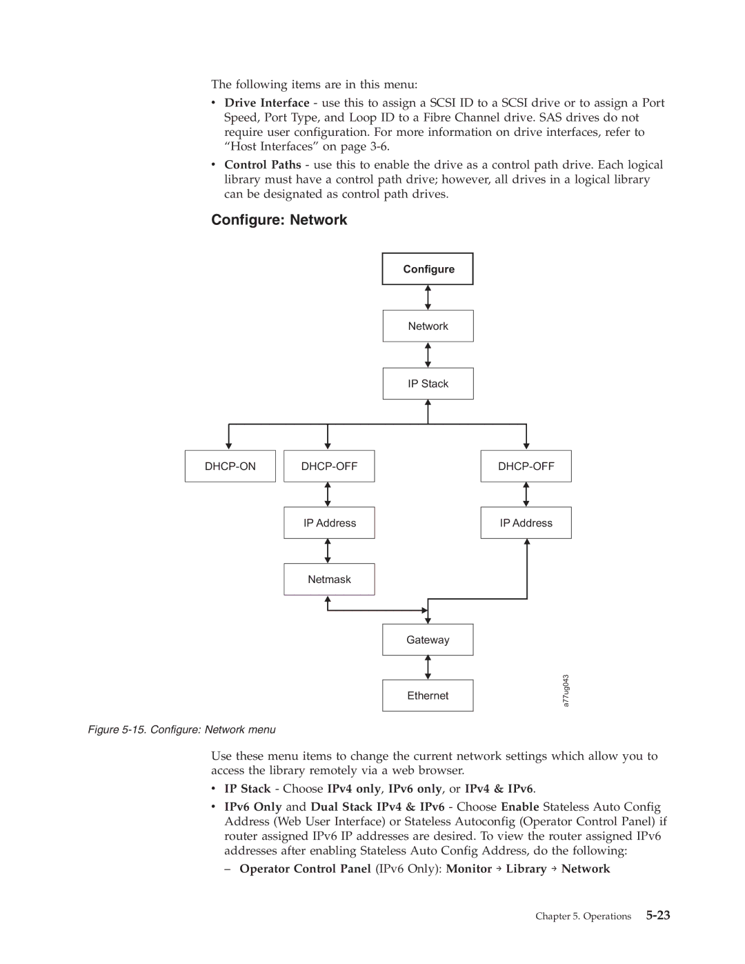 Dell TL2000 manual Configure Network, IP Stack Choose IPv4 only, IPv6 only, or IPv4 & IPv6 