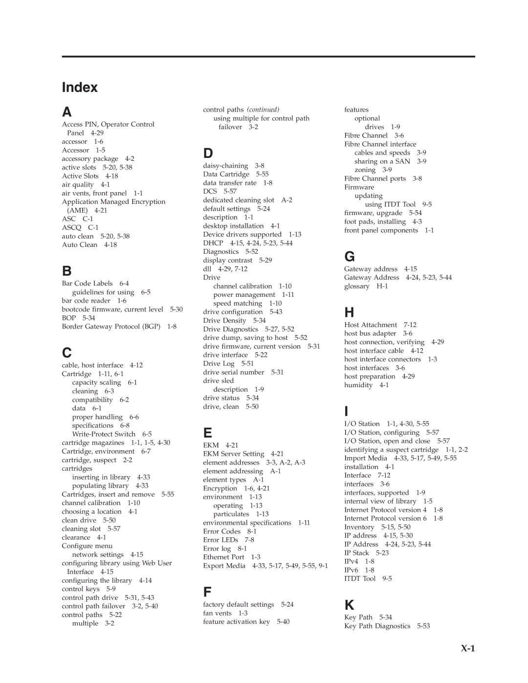 Dell TL2000 manual Index, ASC C-1 Ascq 