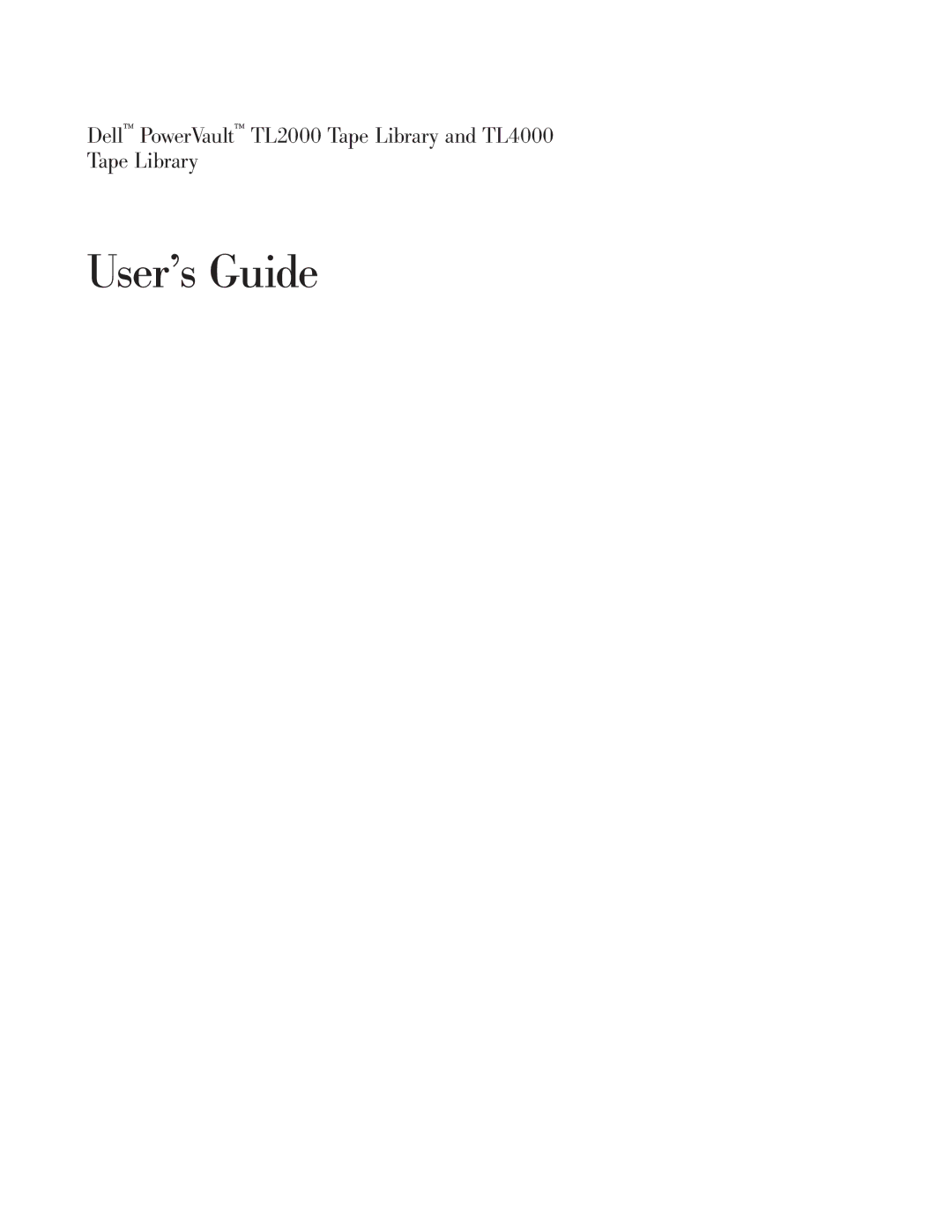 Dell TL2000 manual User’s Guide 