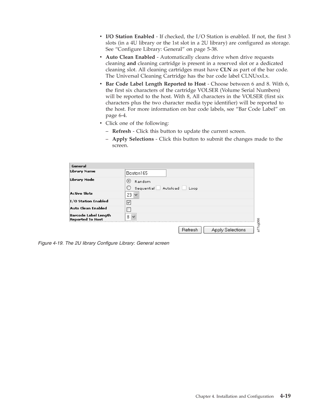 Dell TL2000 manual The 2U library Configure Library General screen 