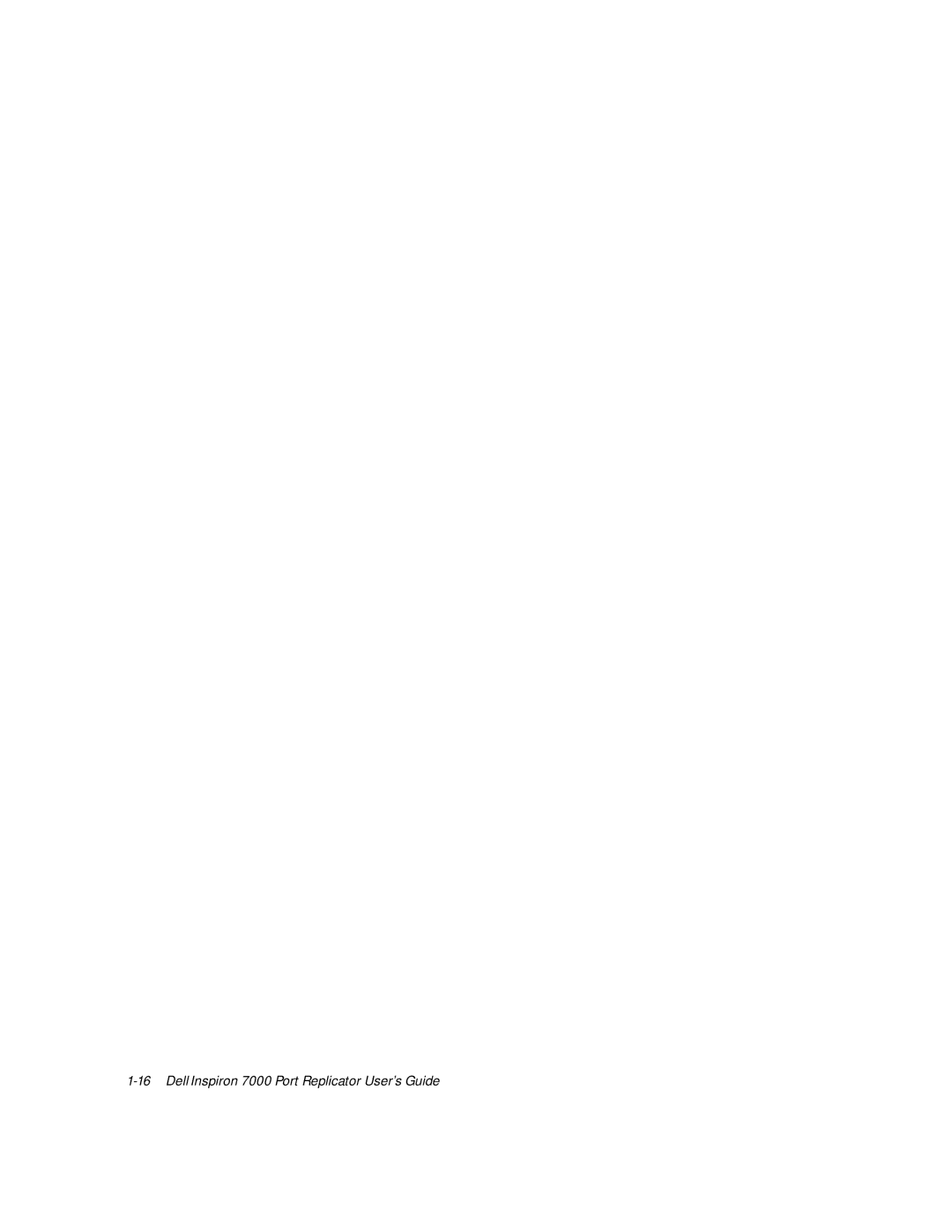 Dell TSR9C manual Dell Inspiron 7000 Port Replicator User’s Guide 