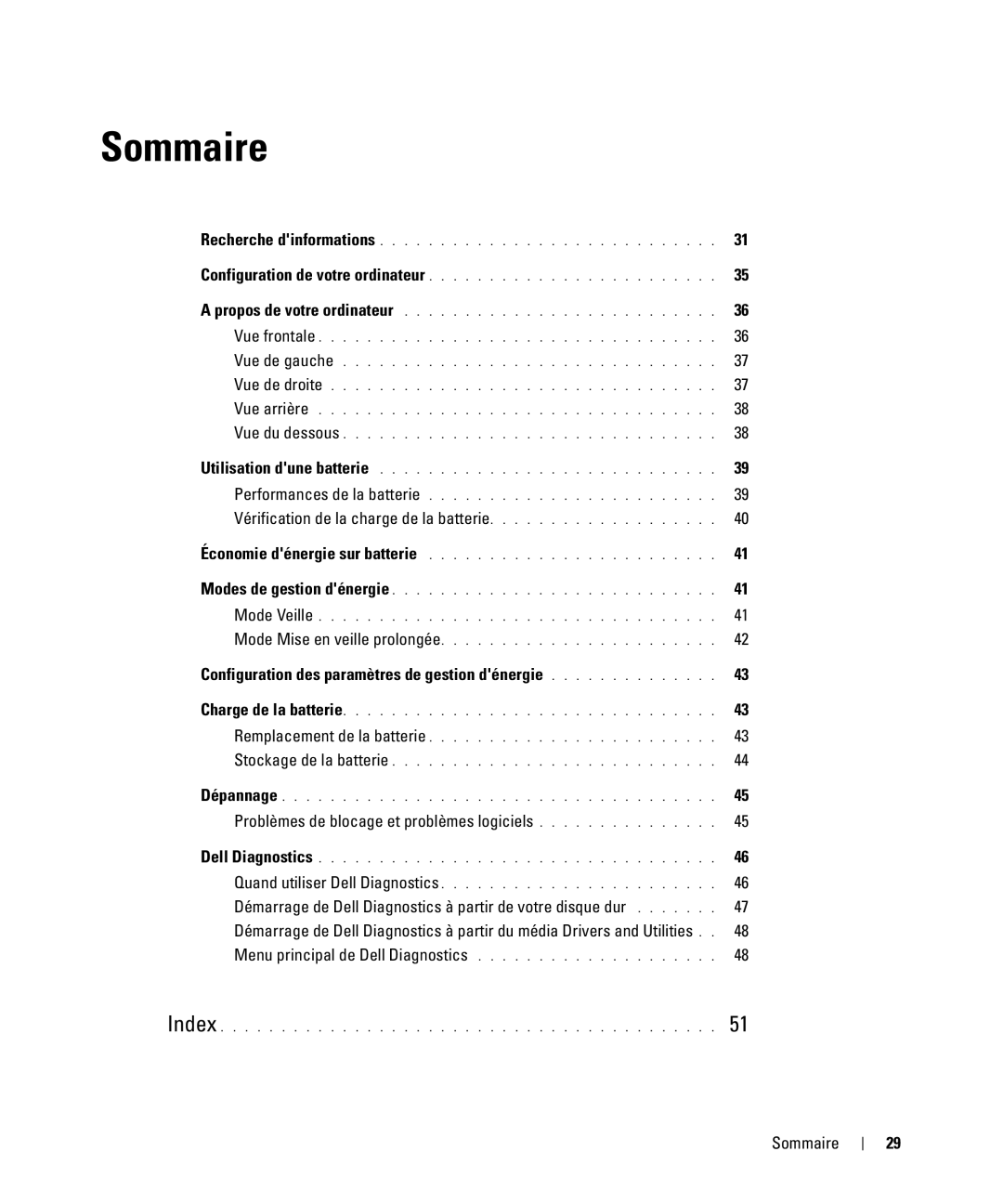 Dell TX419 manual Sommaire 