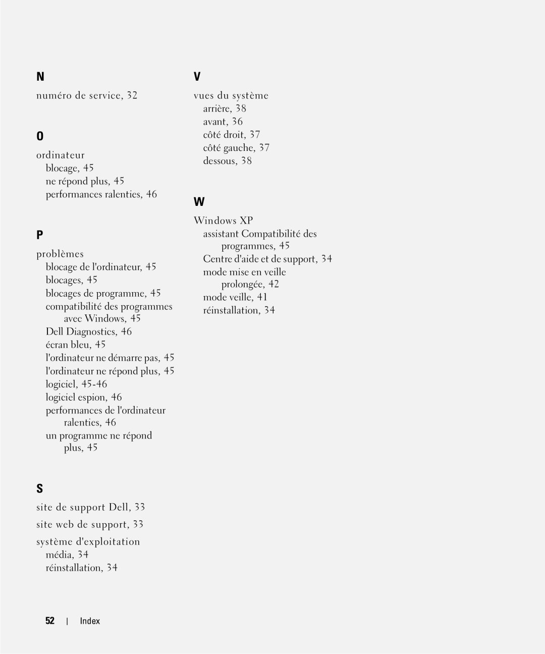 Dell TX419 manual Index 