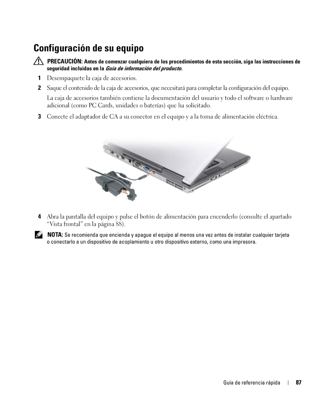 Dell TX419 manual Configuración de su equipo 