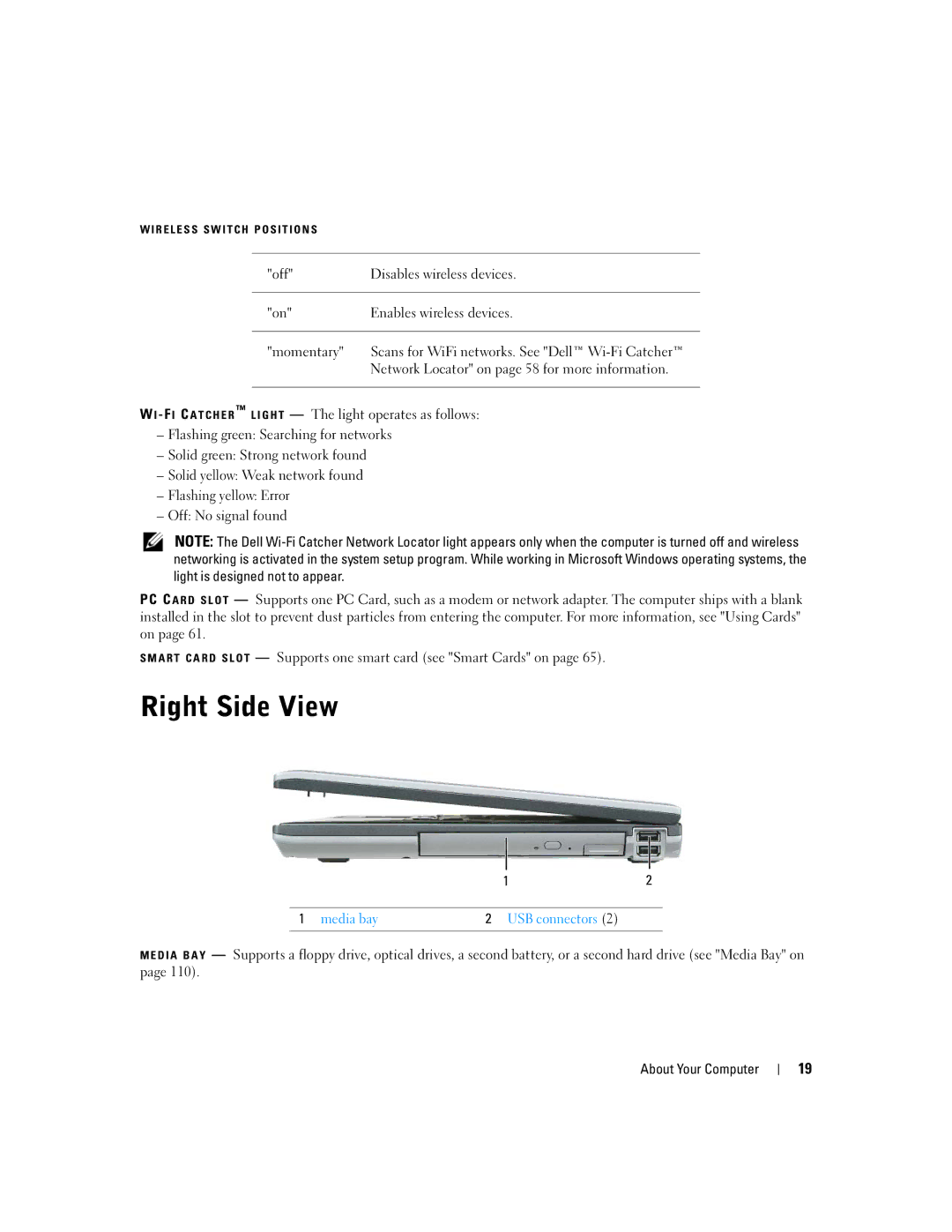 Dell TX453 manual Right Side View, Flashing yellow Error 