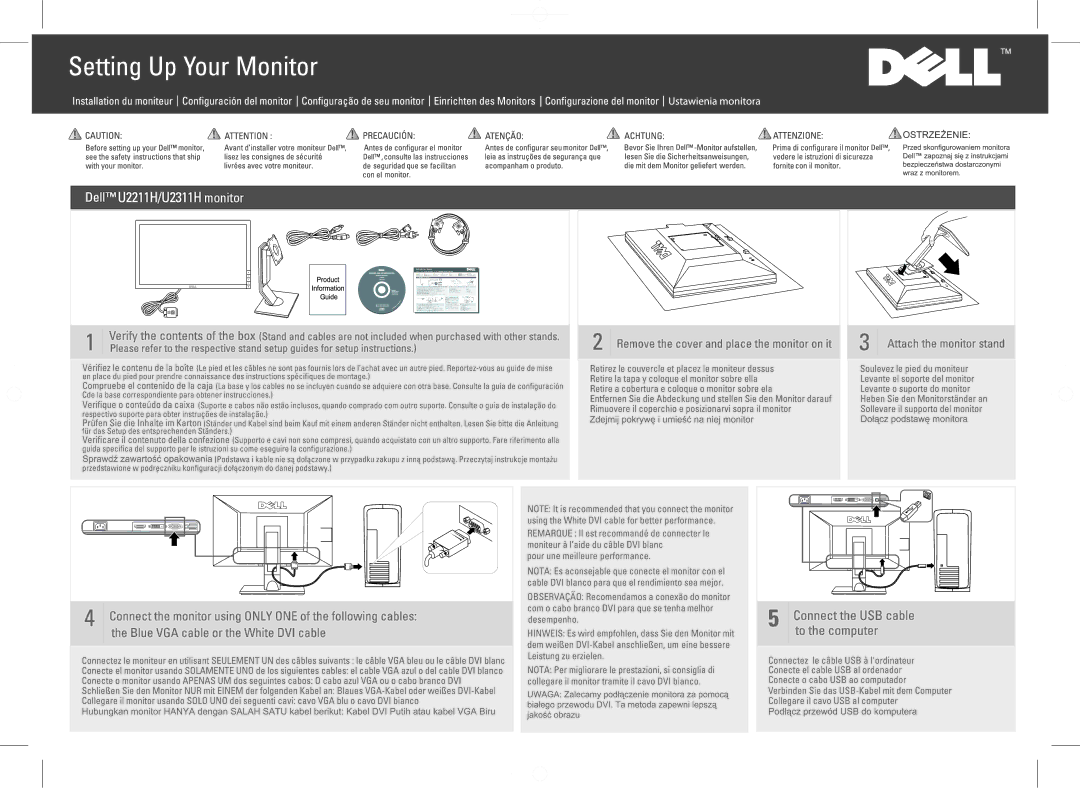 Dell U2211H, U2311H manual Monitor 