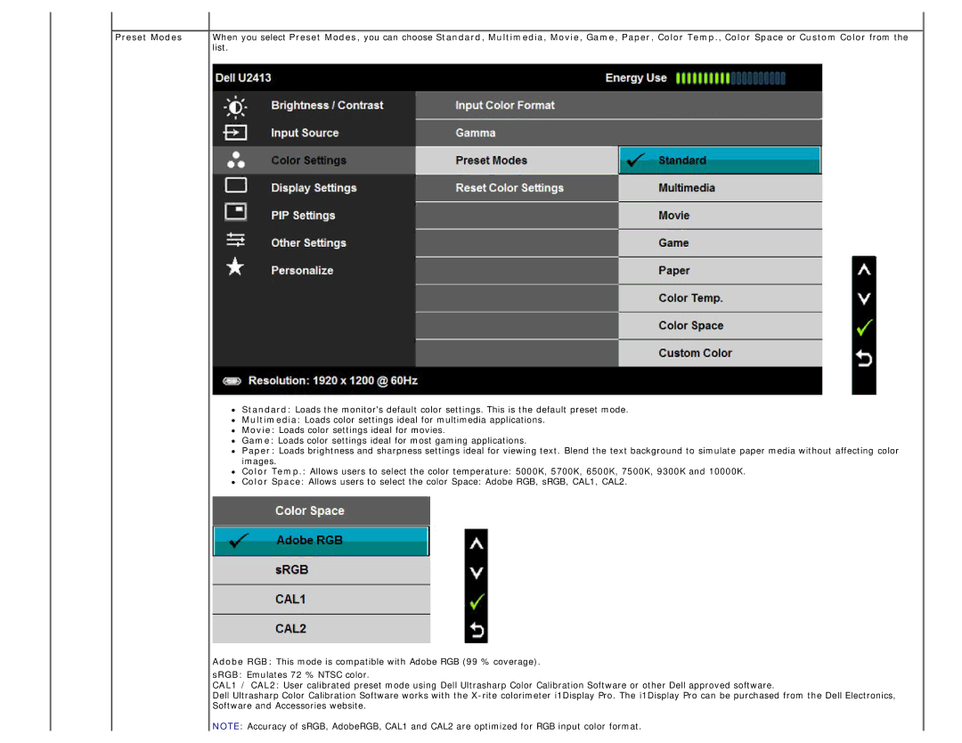 Dell U2413 manual 