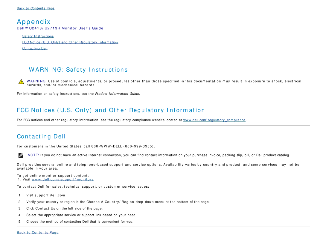 Dell U2413 manual Appendix 
