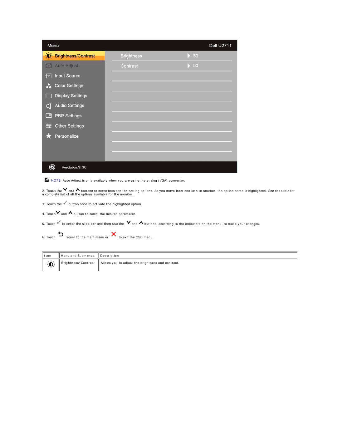 Dell U2711 appendix 