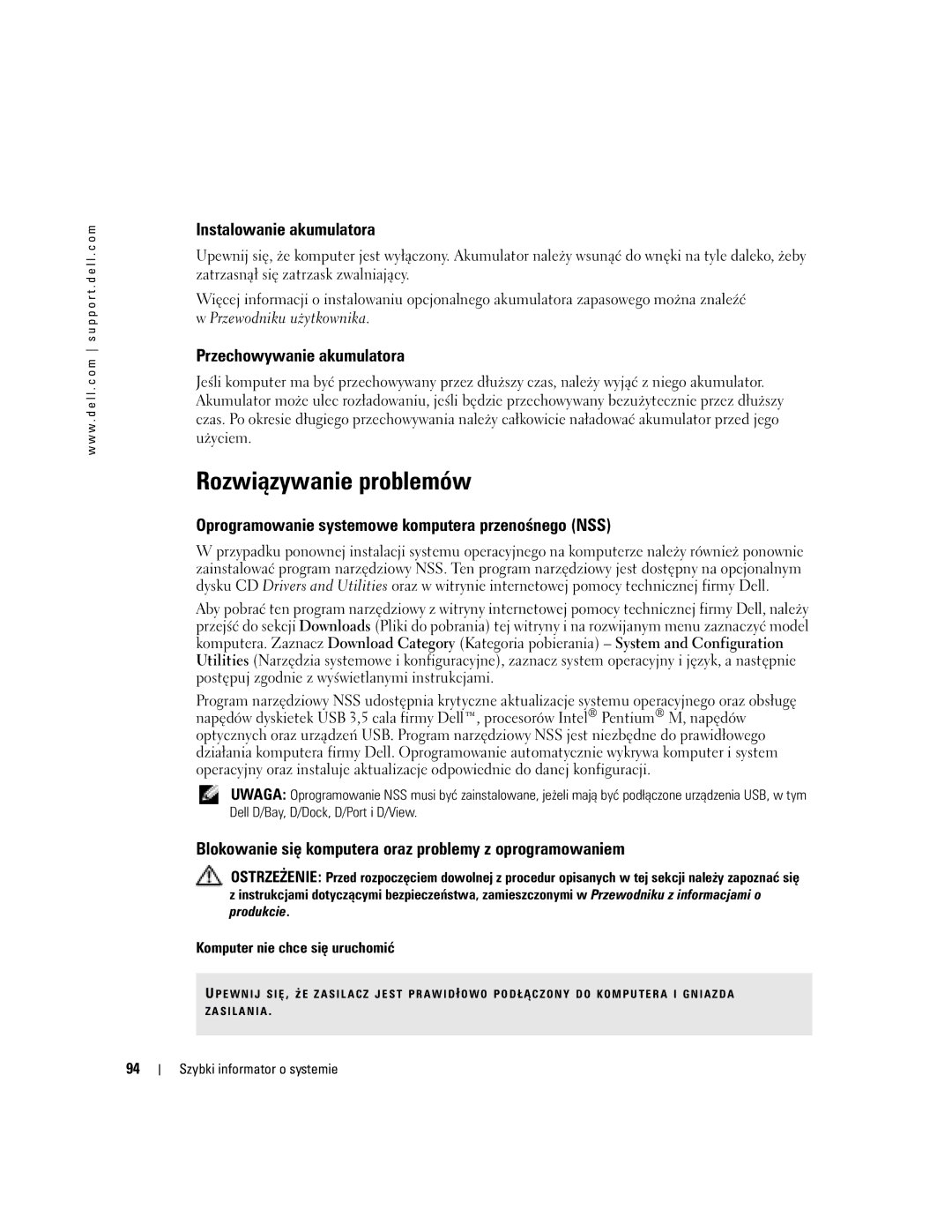 Dell U4803 manual Rozwiązywanie problemów 