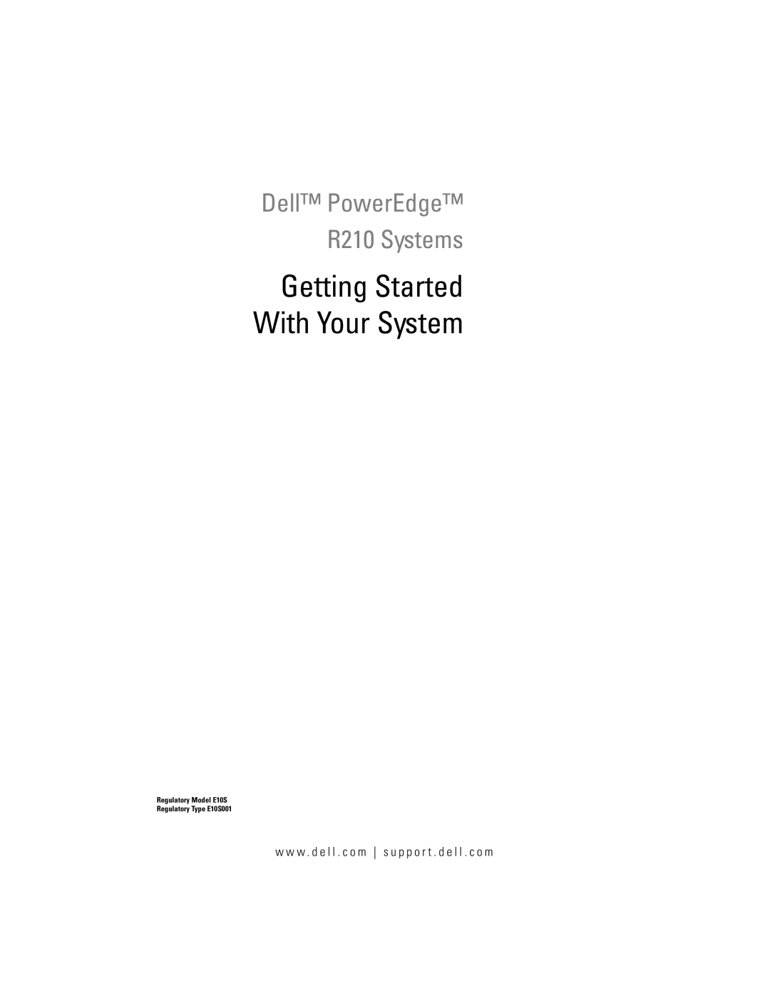 Dell U499M, E10S001 manual Getting Started With Your System 