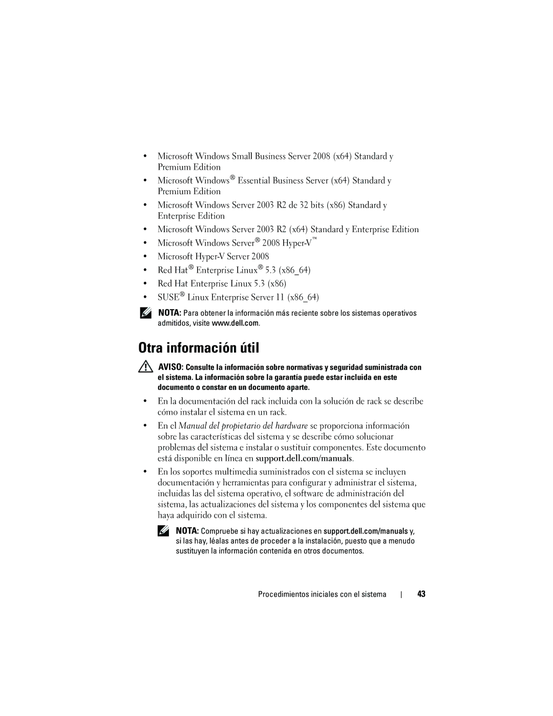 Dell U499M, E10S001 manual Otra información útil 