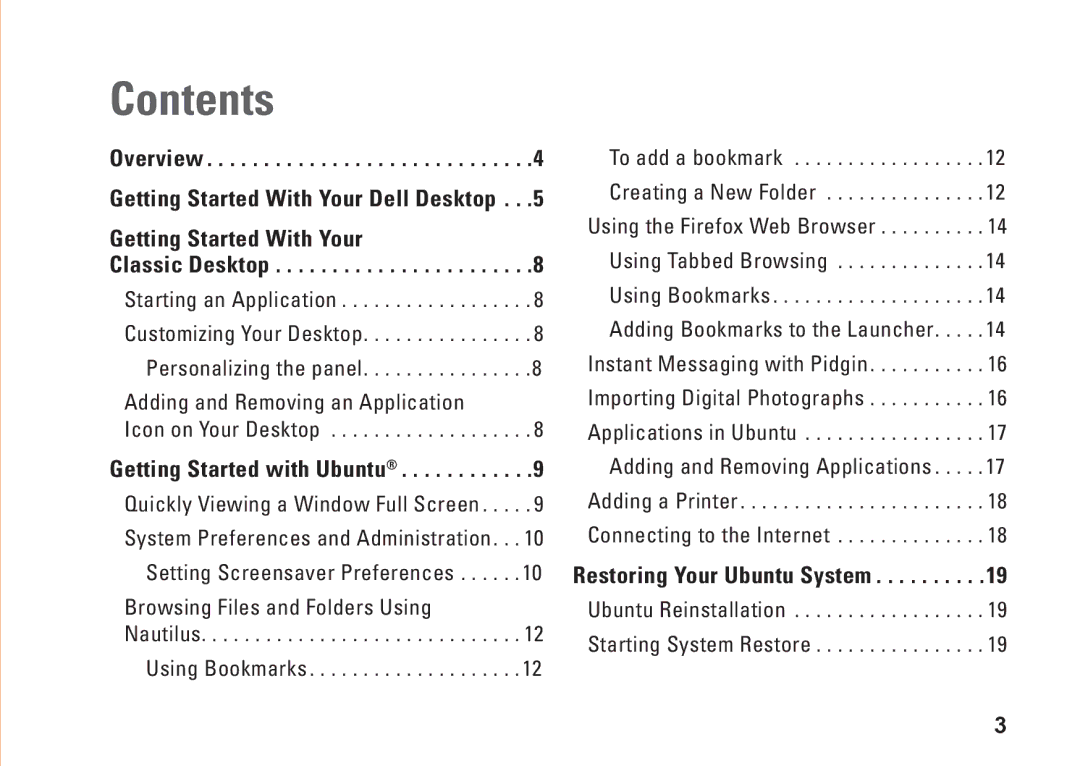 Dell ubuntu quick start Contents 