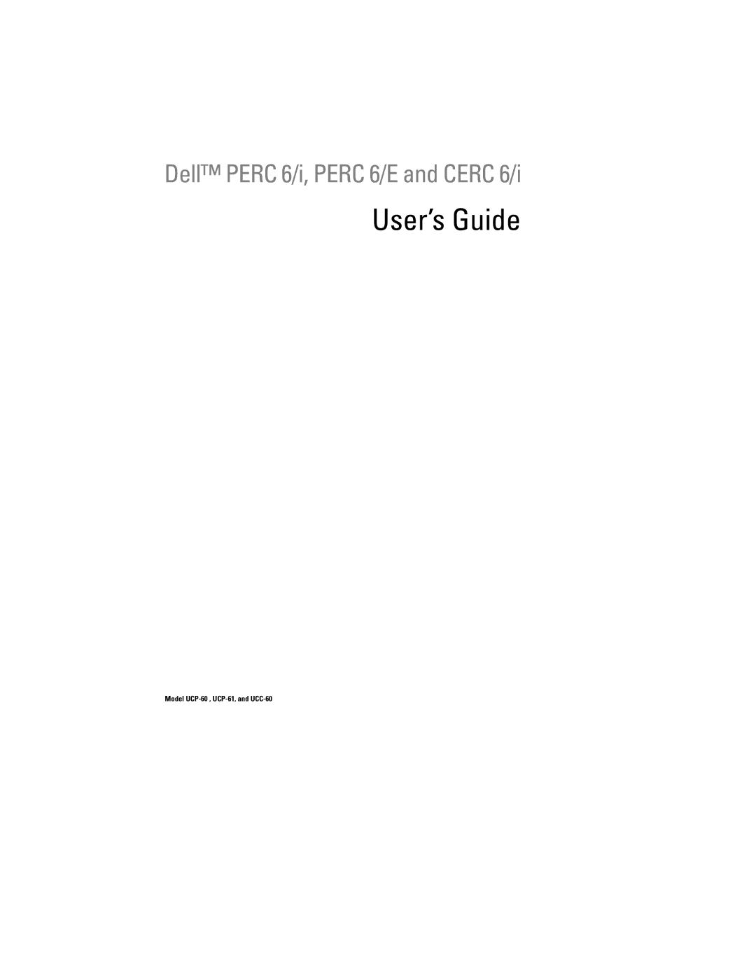Dell UCC-60, UCP-61, UCP-60 manual User’s Guide 