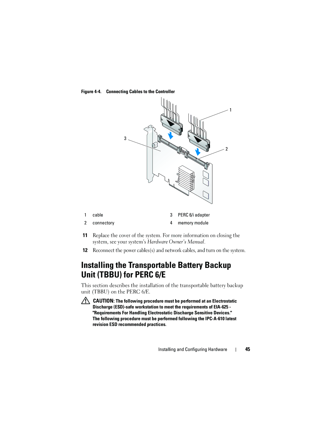 Dell UCP-61, UCC-60, UCP-60 manual Connecting Cables to the Controller, Connectory 