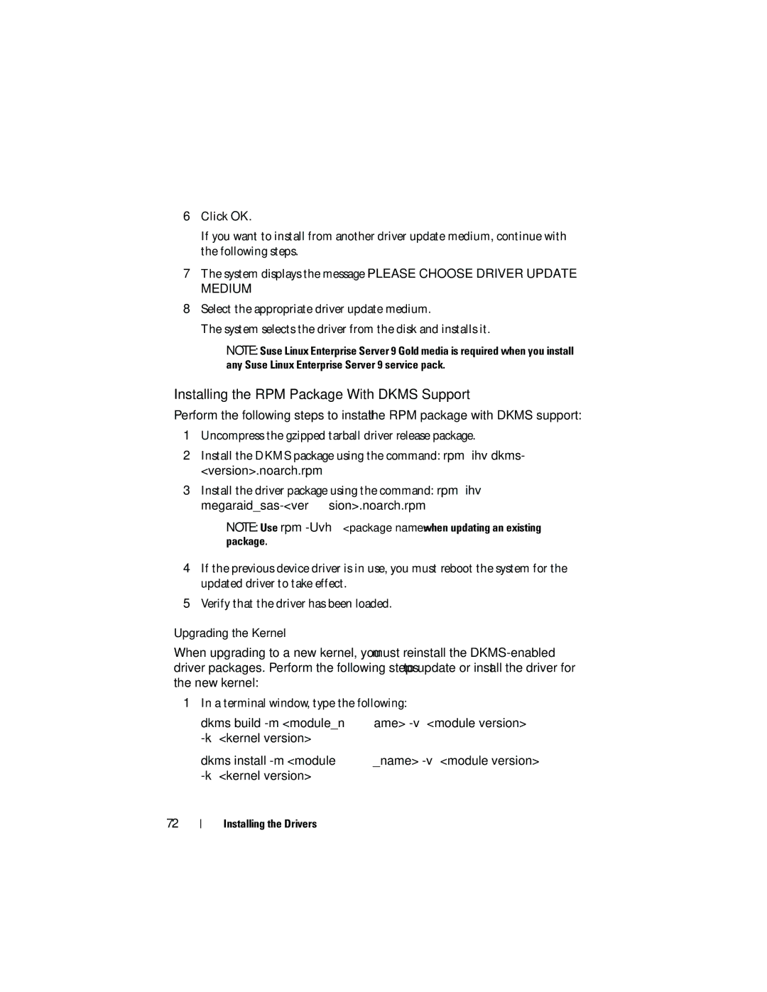 Dell UCP-61, UCC-60, UCP-60 manual Installing the RPM Package With Dkms Support 