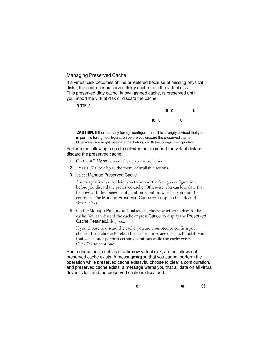 Dell UCP-61, UCC-60, UCP-60 manual Managing Preserved Cache 