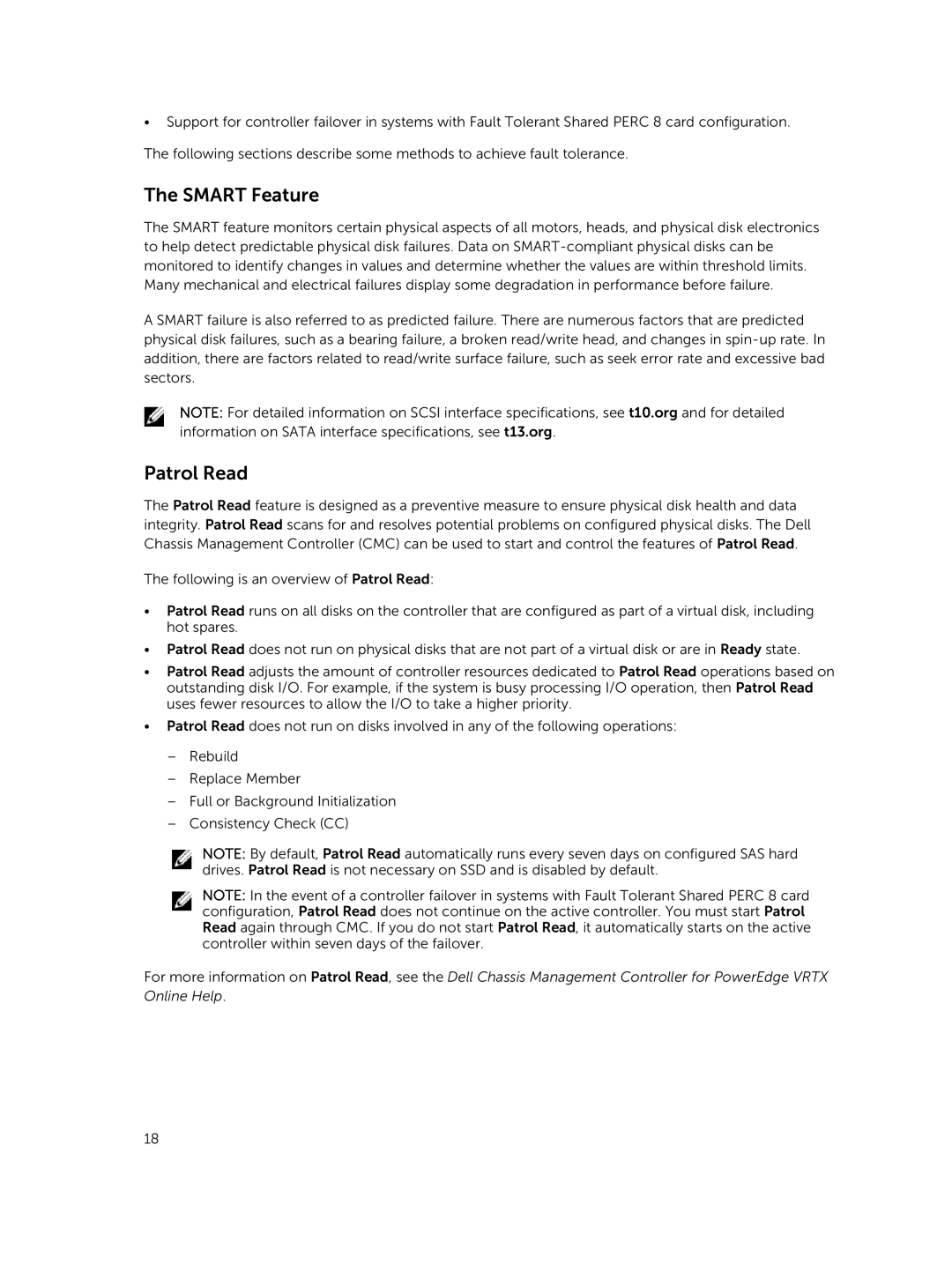 Dell UCPM-800 manual Smart Feature, Patrol Read 