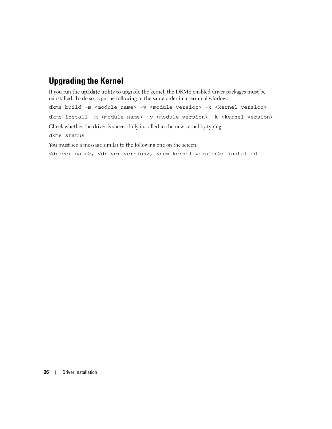 Dell UCS-51 manual Upgrading the Kernel 