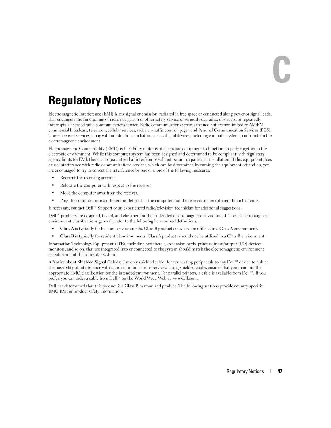 Dell UCS-51 manual Regulatory Notices 