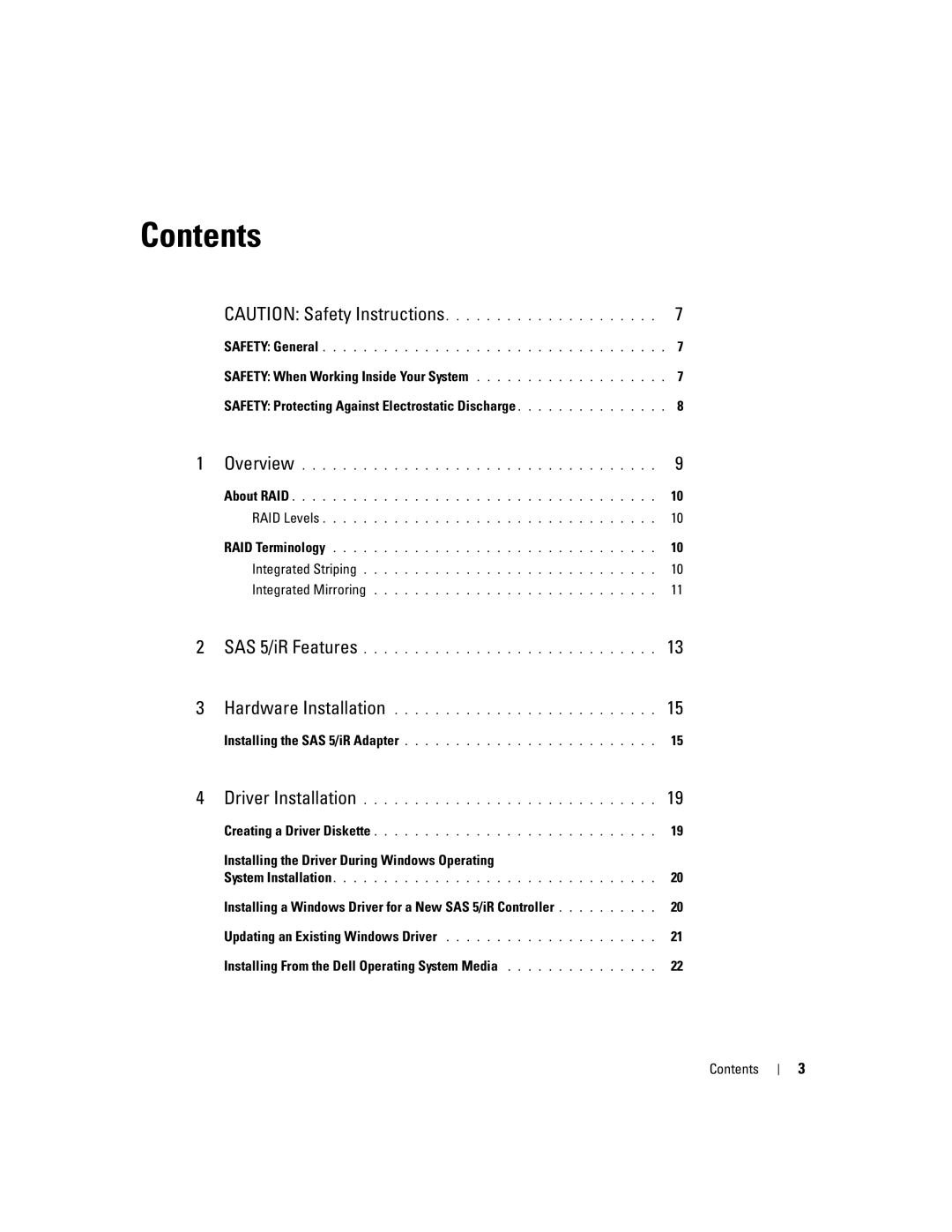 Dell UCS-51 manual Contents 