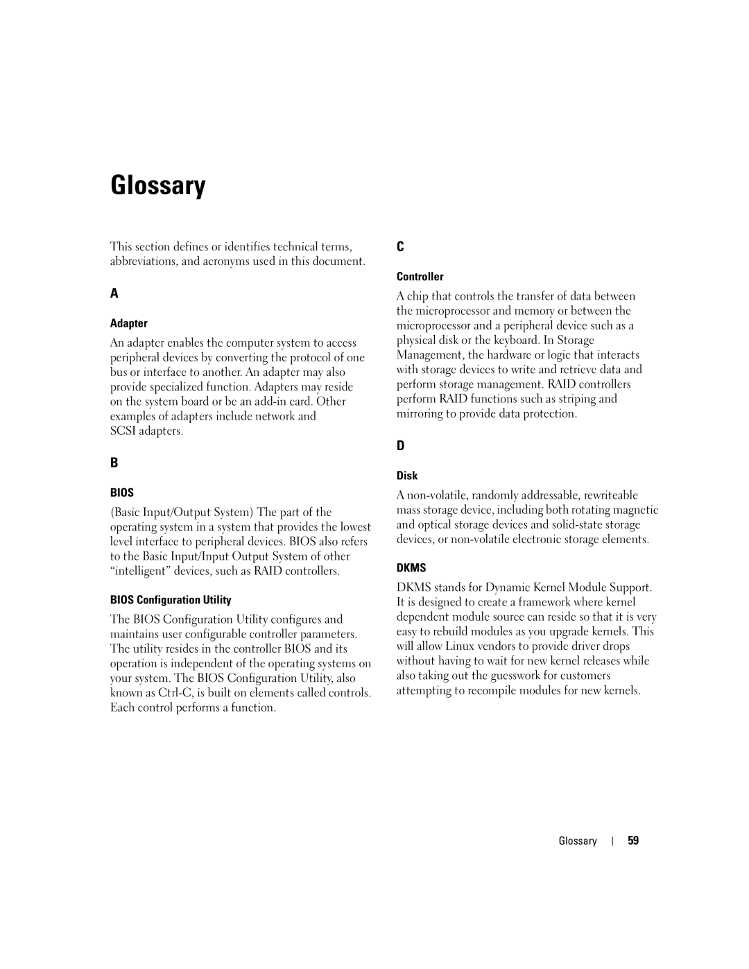 Dell UCS-51 manual Glossary 