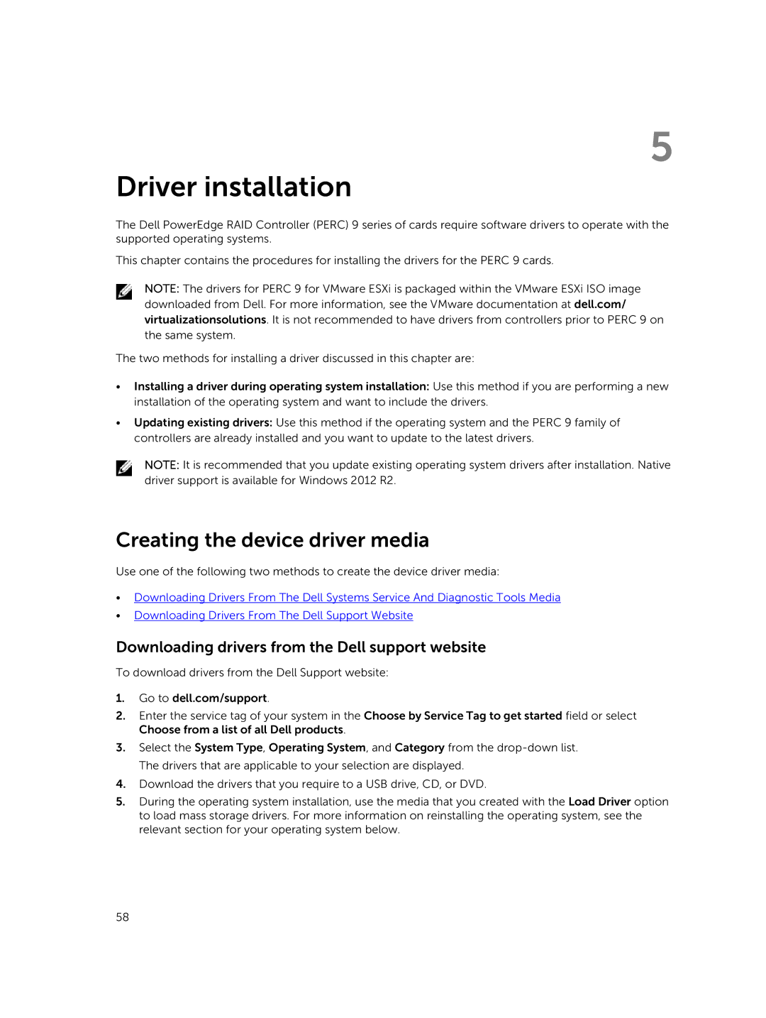 Dell UCPB-900 Driver installation, Creating the device driver media, Downloading drivers from the Dell support website 