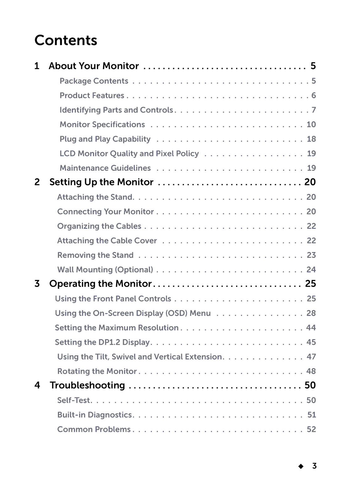 Dell UP2414Q manual Contents 