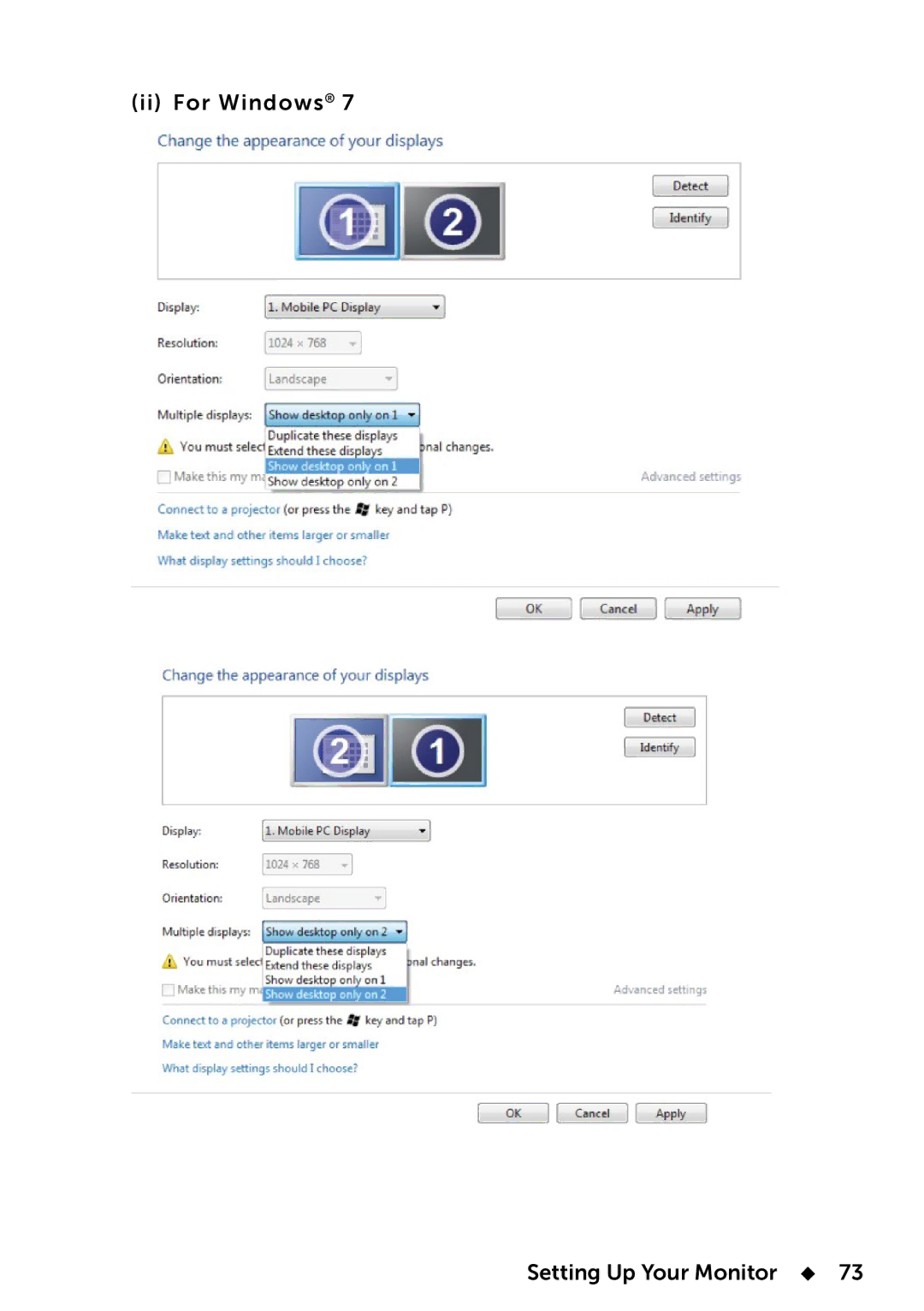 Dell UP2414Q manual Ii For Windows Setting Up Your Monitor  