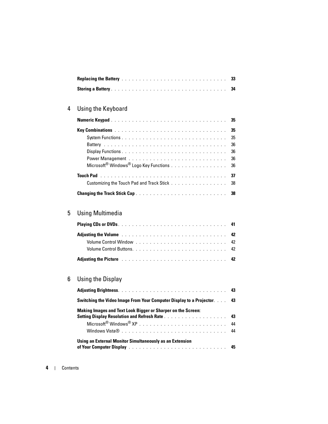 Dell UY691 manual Using the Keyboard 