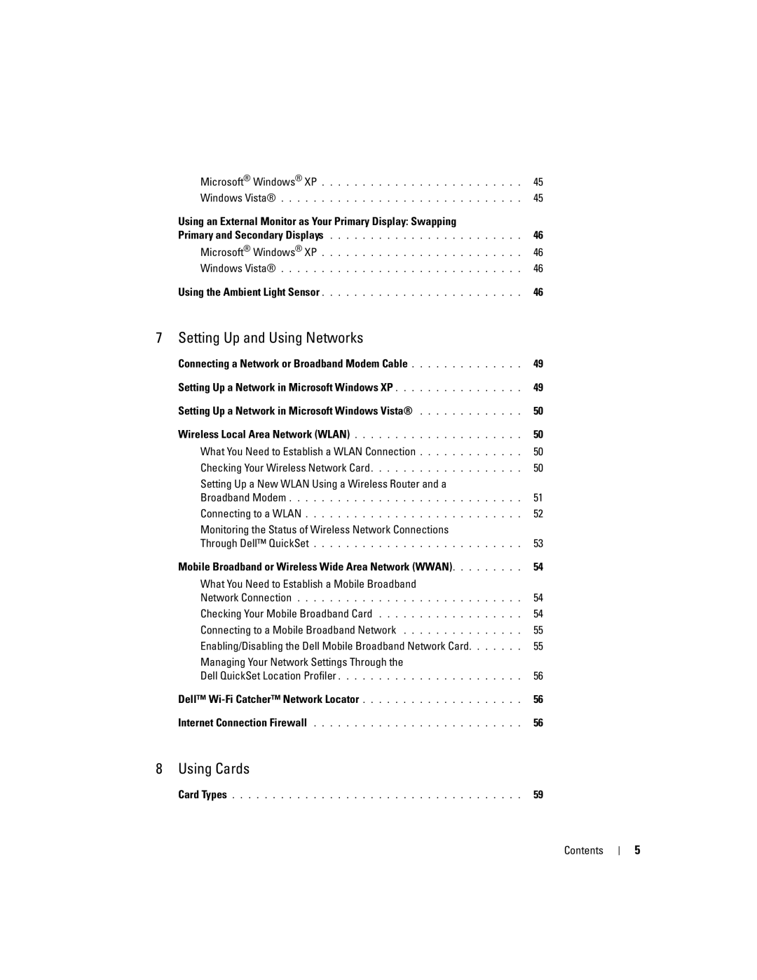 Dell UY691 manual Setting Up and Using Networks 