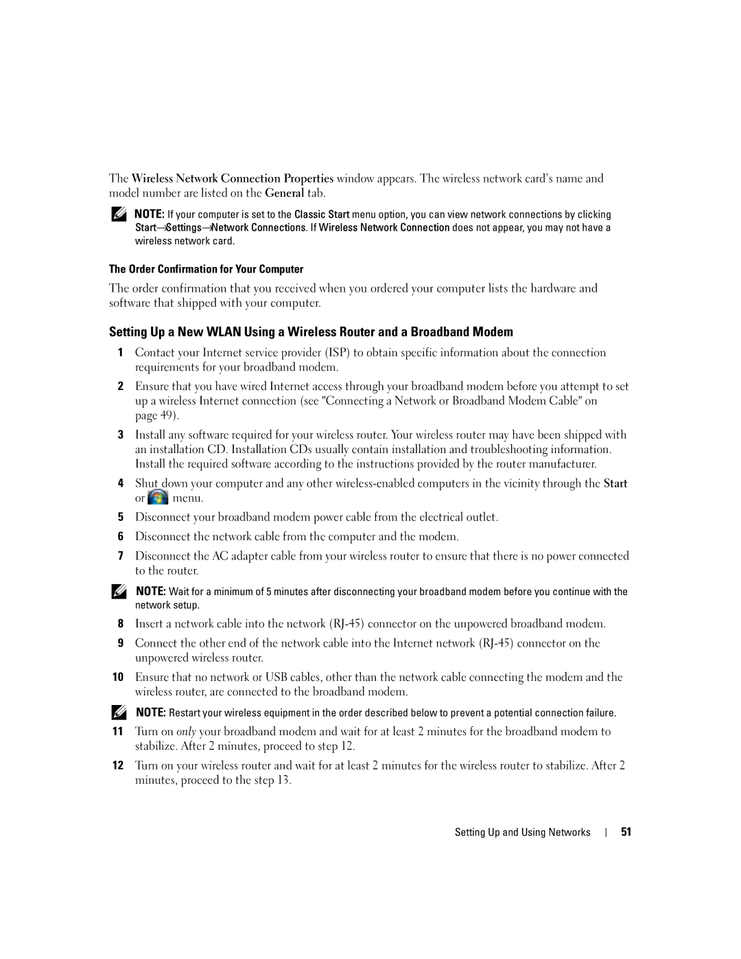 Dell UY691 manual Setting Up and Using Networks 