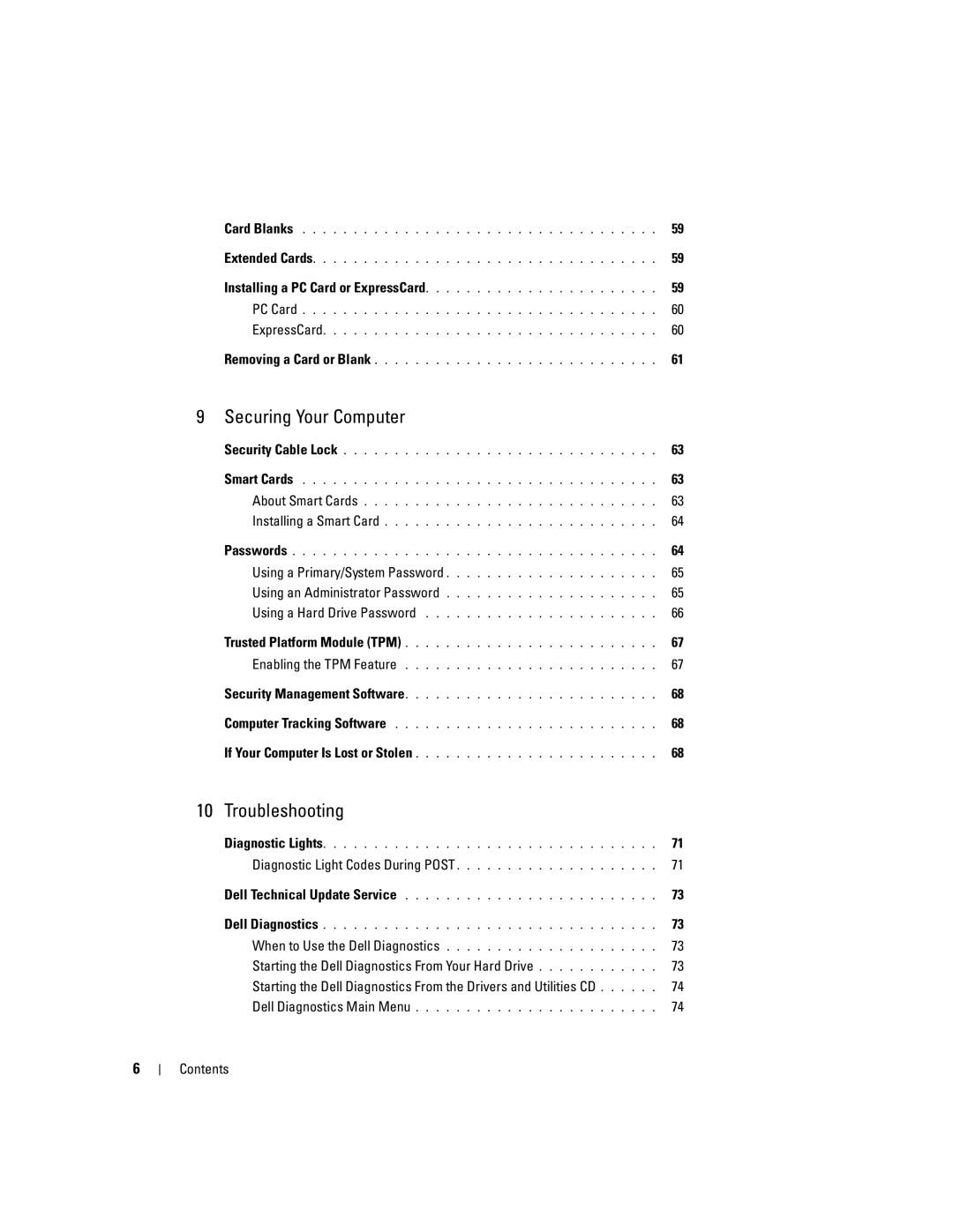 Dell UY691 manual Securing Your Computer 