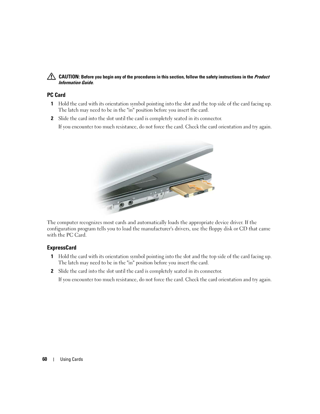 Dell UY691 manual PC Card, ExpressCard 