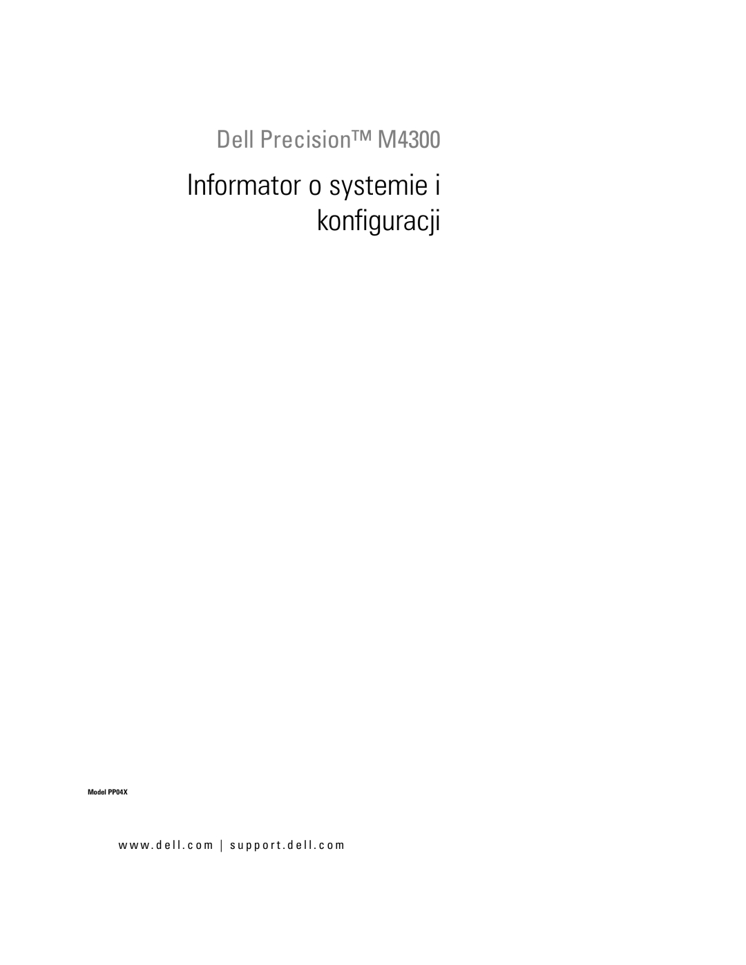 Dell UY708 manual Informator o systemie i konfiguracji 