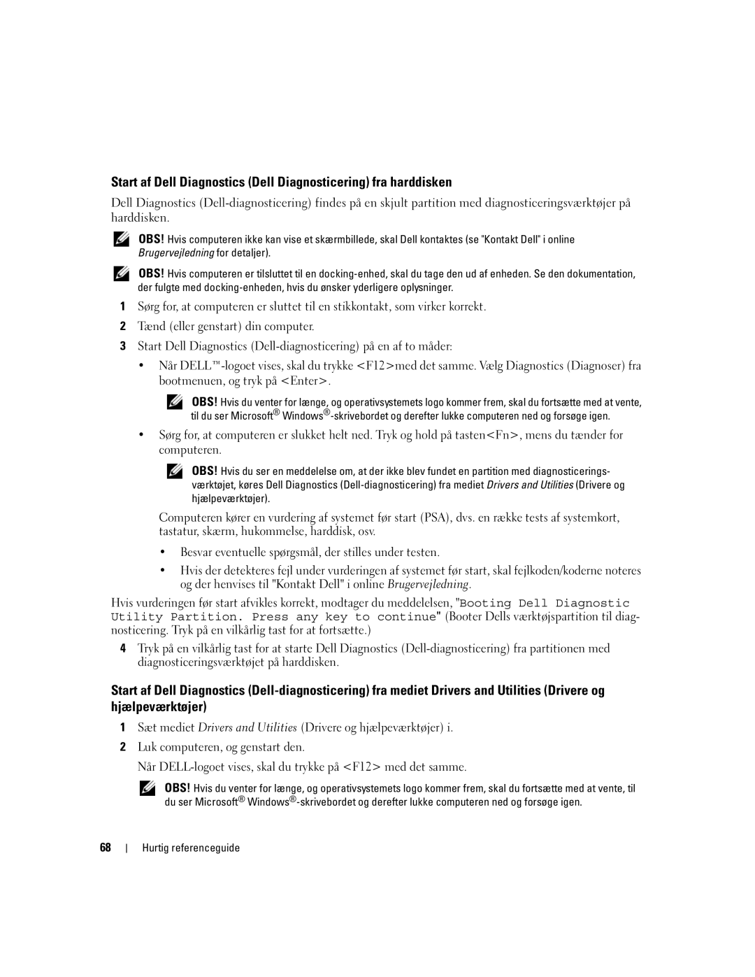 Dell UY708 manual Hurtig referenceguide 