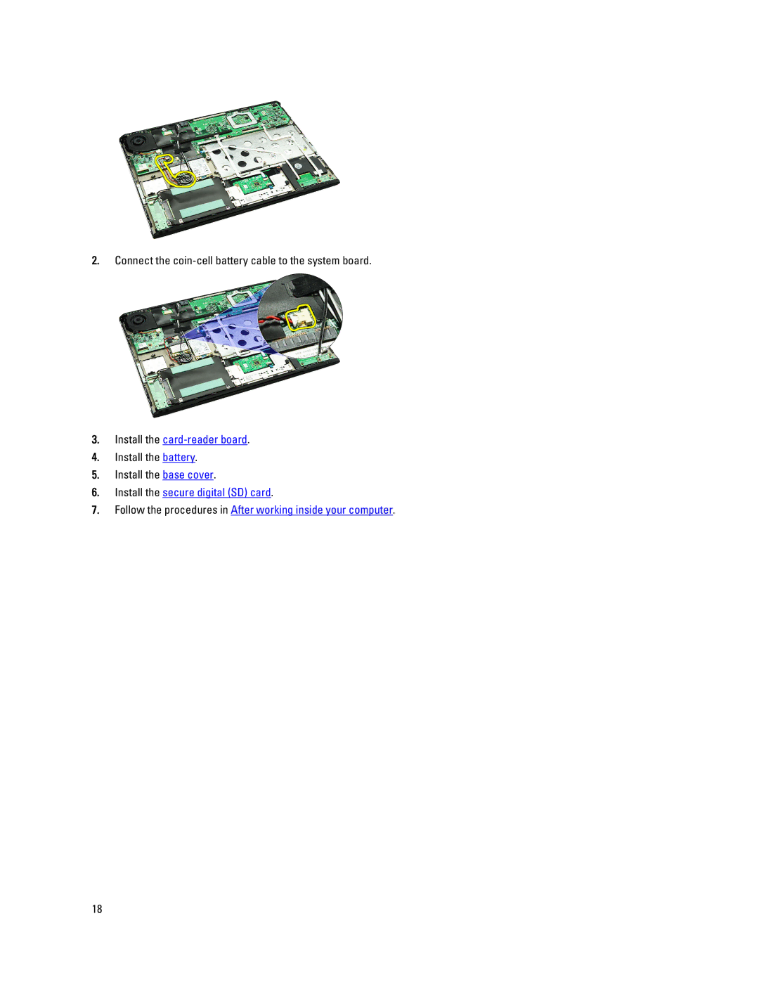 Dell V130 service manual Install the card-reader board 