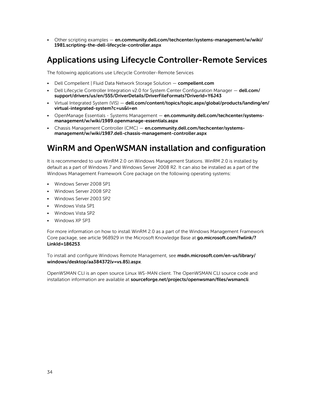 Dell v2.10.10.10 quick start Applications using Lifecycle Controller-Remote Services 